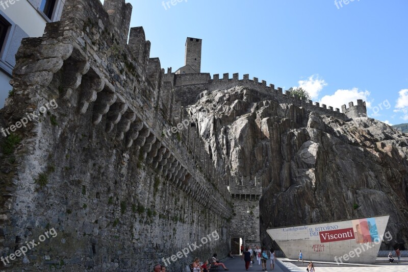 Castle Switzerland Bellinzona Torre Walls