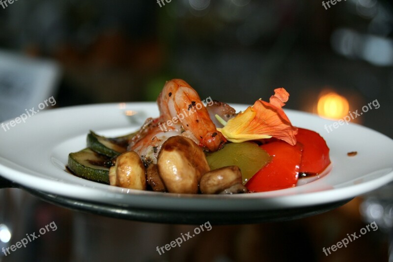 Shrimp Food Starter Mushrooms Paprika