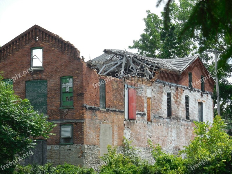 Building Factory Abandoned Ruin Industrial