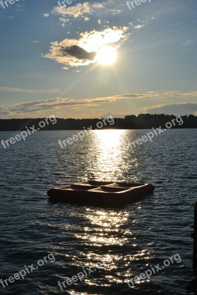 Raft Cloud Sun Mountains Sea