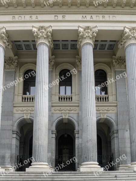 Madrid Stock Exchange Building Columns Madrid Palace