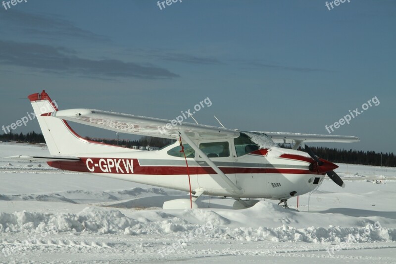 Airplane Plane Propeller Winter Retro