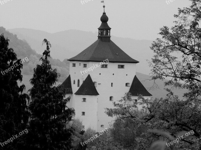 Castle Tree Hill Landscape B W Photography