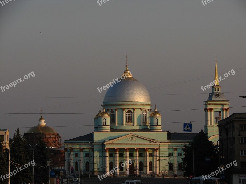 Kursk Znamensky Cathedral The Orthodox Church Red Square Evening