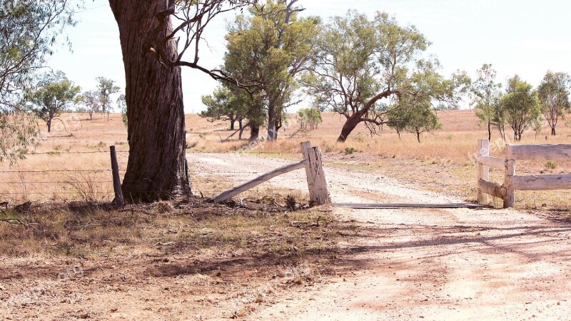 Outback Gate Countryside Scenic Farming