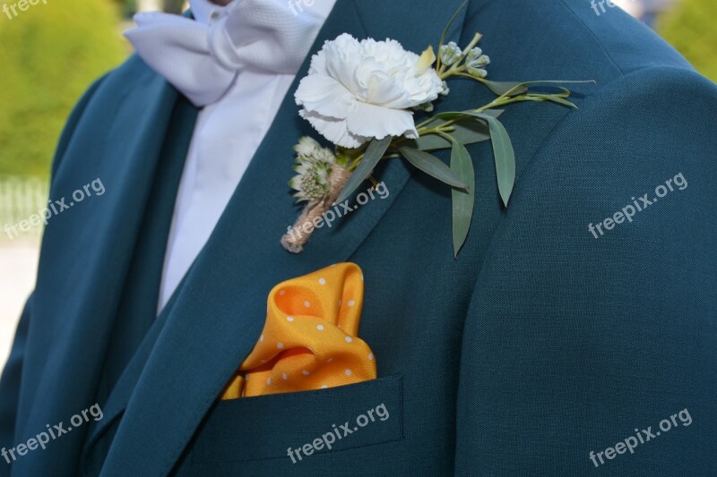 Wedding Pouch Flower Costume Bowtie