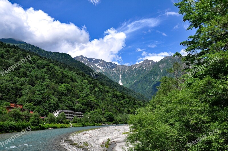 Kamikochi Azusa Hodaka Mountain River