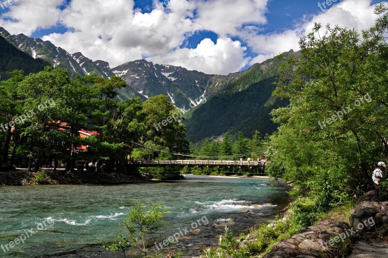 Kamikochi Azusa Hodaka Kappa Bridge Mountain