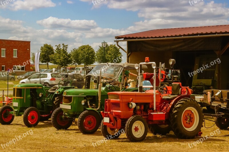 Tractors Old Exhibition Agriculture Historically