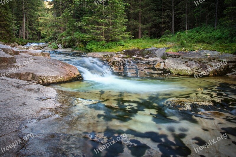 River Cascade White Elbe Waterfall Fluent