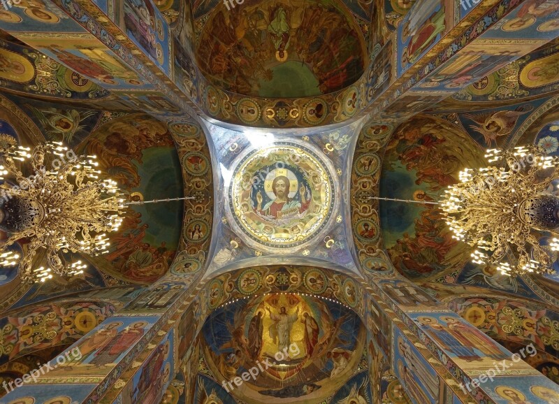 Russia Sankt Petersburg Church Of The Resurrection Spilled Blood Church Of The Redeemer