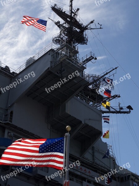 Usa Flag Boat Navy American