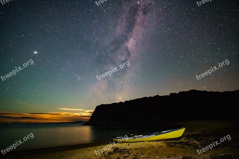 Abel Tasman Bay Milky Way Scenic Landscape