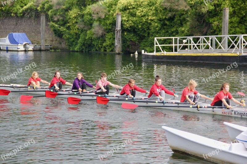 Team Teamwork Punting Thames Together