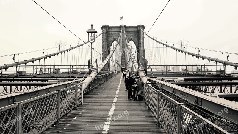 Newyork Brooklyn Bridge Bridge City Brooklyn