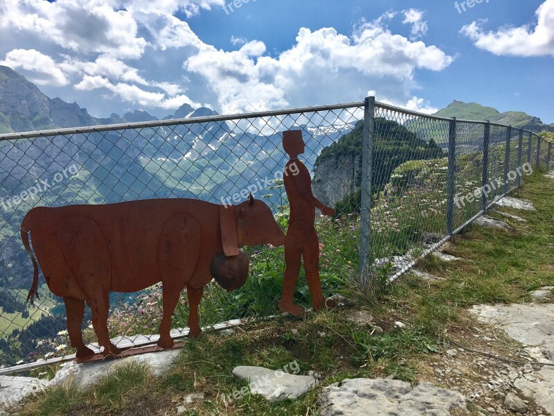 Flower Nature Summer Sculpture Cow