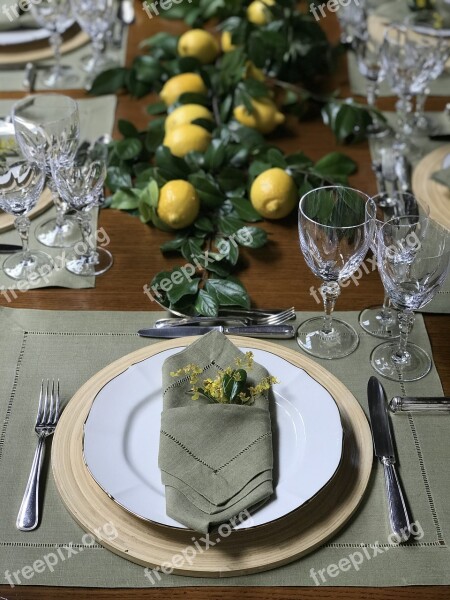 Lunch Lemon Tableset Table Party