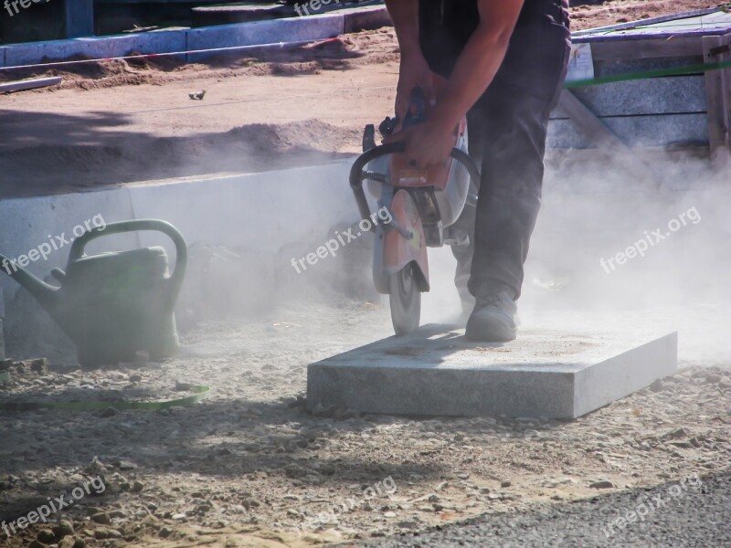 Construction Road Construction Stones Cut Dust