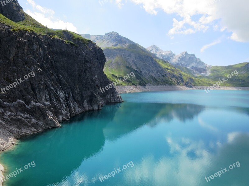 Luenersee Vorarlberg Austria Brandnertal Mountain Lake