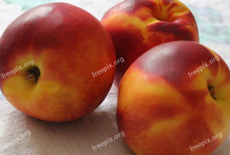 Peach Fruit Vitamins Healthy Ripe