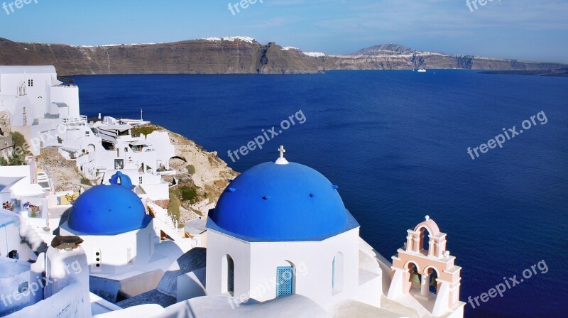 Santorini Greece Blue Dome Oia