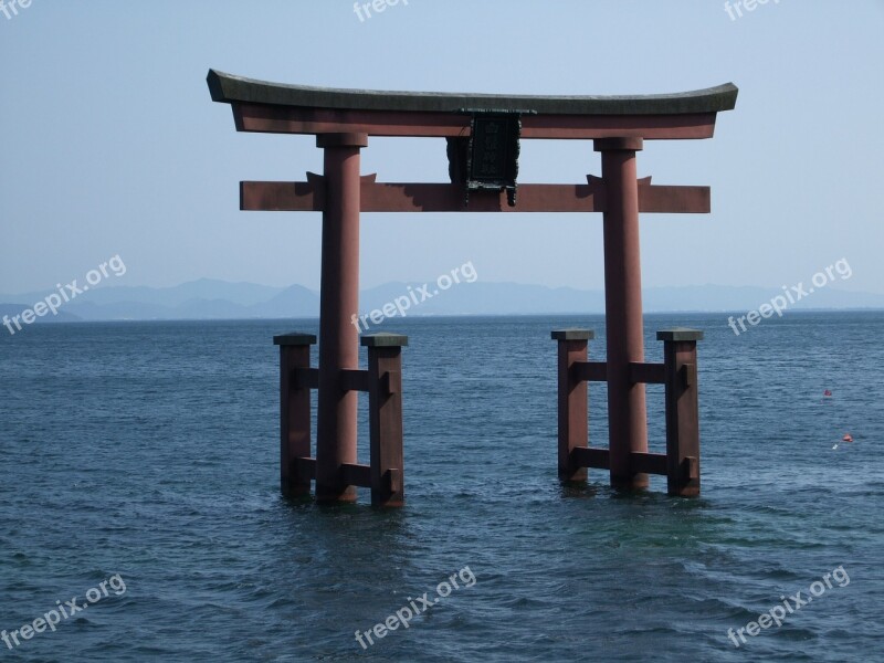 Torii Japan Biwako Lake Shiga