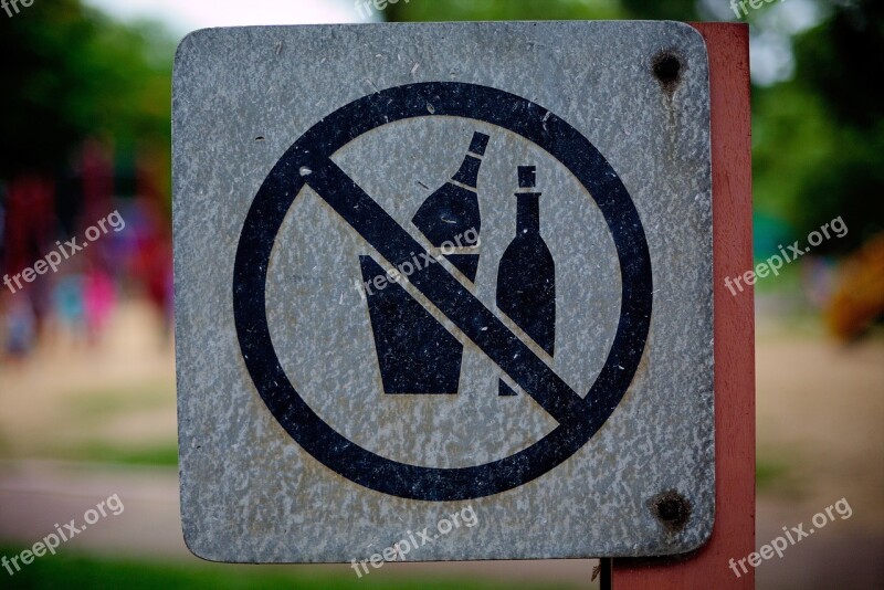 Waste Garbage Signs Bans Bottles