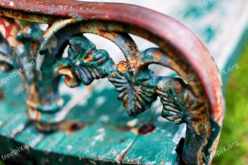 Park Bench Thailand Detail Metal Rusty