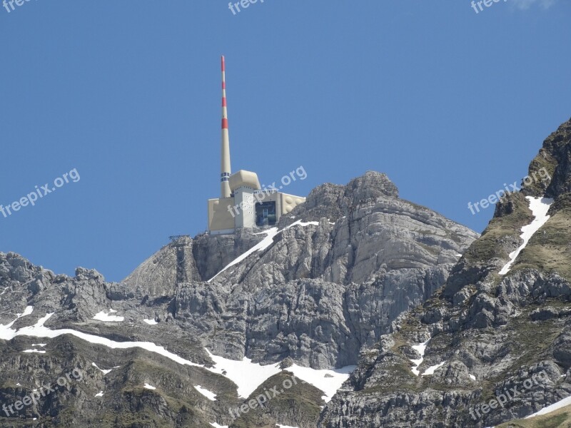 Säntis Mountain Peak Mountain World Summit Transmission Tower