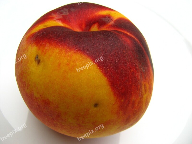 Peach Fruit Yellow Red Juicy