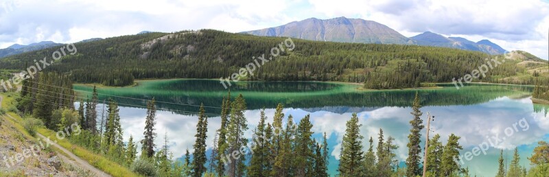 Emerald Lake Yukon Carcross Panoramic Image Lake