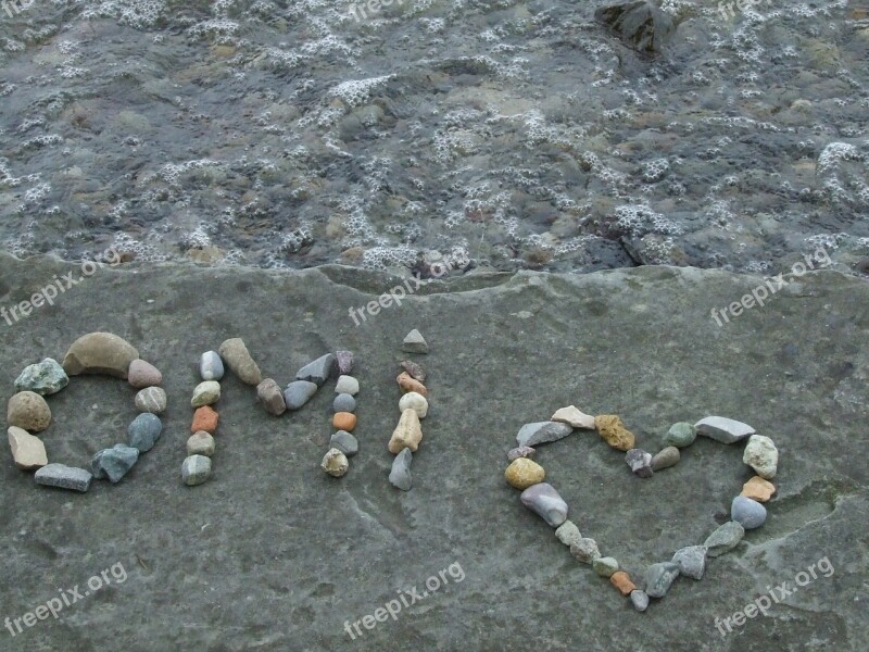 Stones Message Text Heart Love