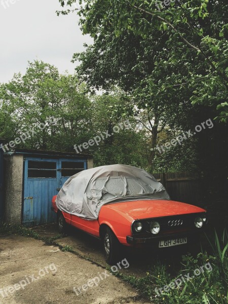 Vintage Car Audi Red Old