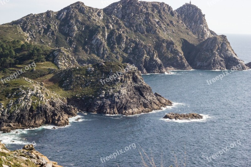 Cliff Sea Ocean Landscape Rocks