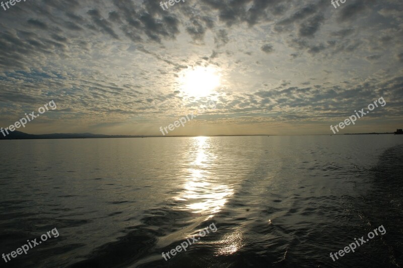 Water Lake Constance Clouds Sun Evening