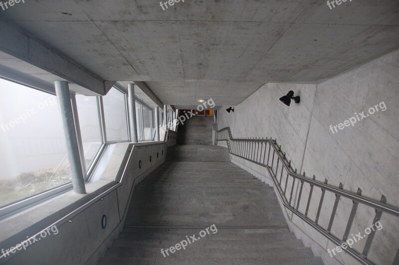 Stairs Concrete Tunnel Down Rise