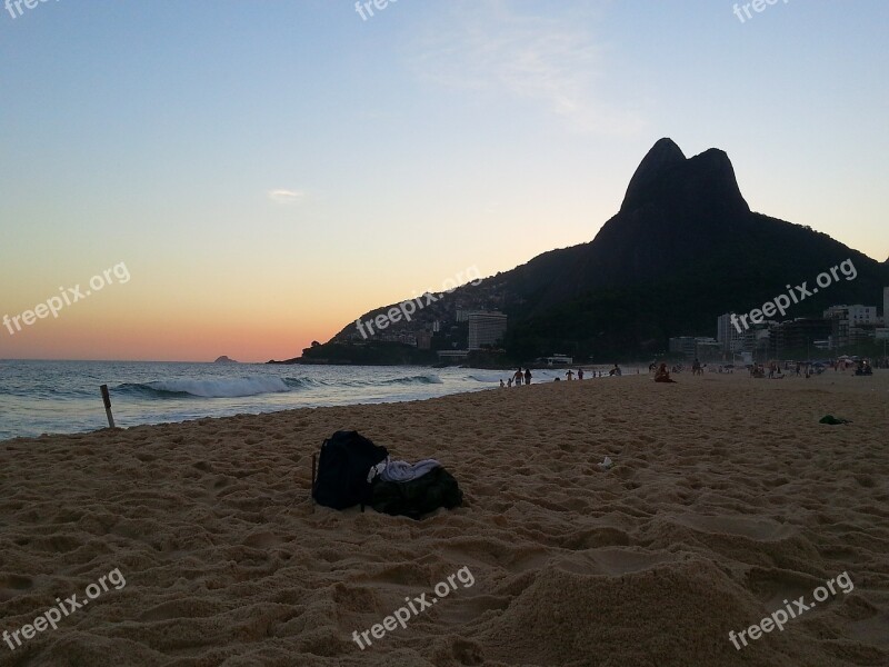 Rio De Janeiro Beach Ipanema Landscape Sunset