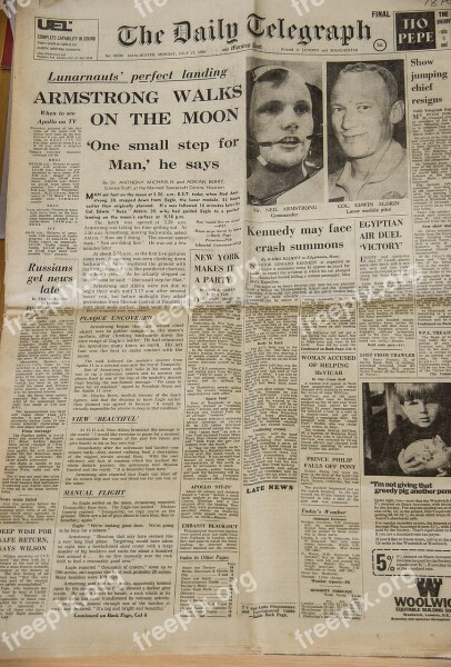 Newspaper Historic First Moon Landing