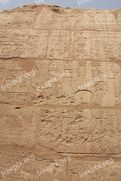 Hieroglyphics Pharaohs Egypt Luxor Karnak