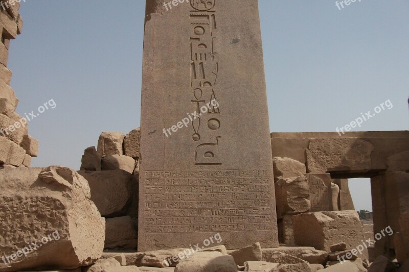 Hieroglyphics Egypt Luxor Karnak Inscription