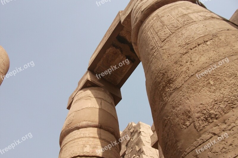 Columnar Temple Egypt Luxor Places Of Interest Pillar