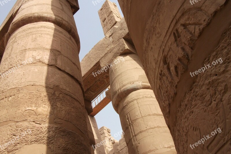 Columnar Temple Egypt Luxor Places Of Interest Pillar