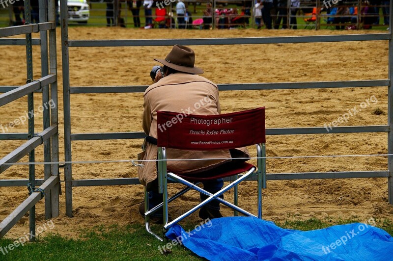 Photographer Chair Rodeo Fence Camera