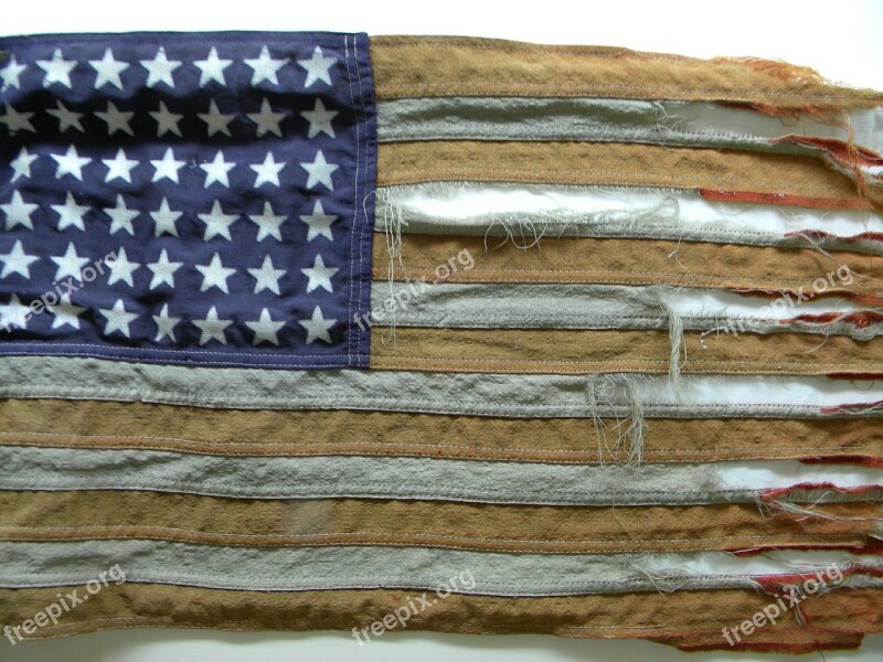 Tattered Flag Old Glory Vintage Flag America American