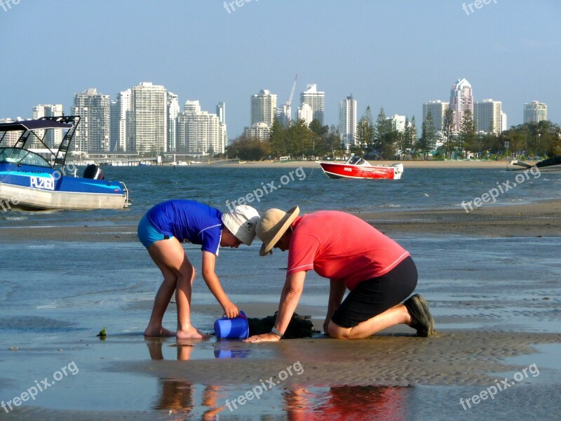 Child Woman Family Holidays Beach