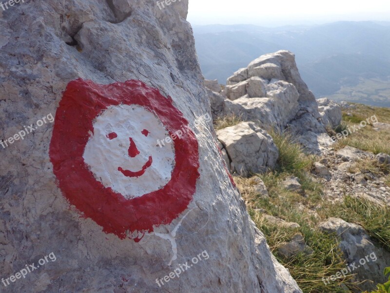 Mountain Sign Waymark Rock Free Photos