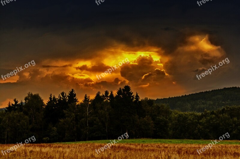 Sunset Afterglow Sky Evening Sky Clouds