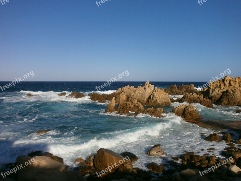 Sardinia Sea Mediterranean Surf Rock