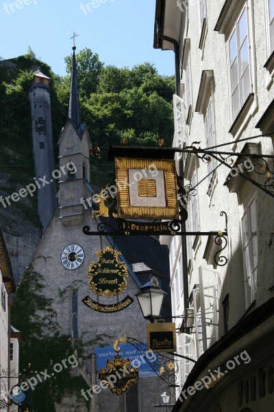 Salzburg Austria City Street Signs Black