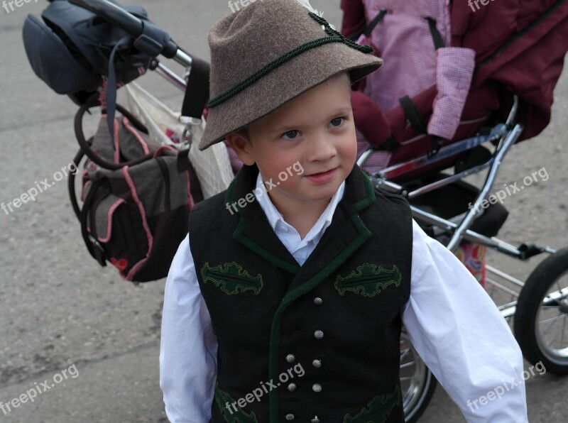 Costume Boy Bavarian Child Face